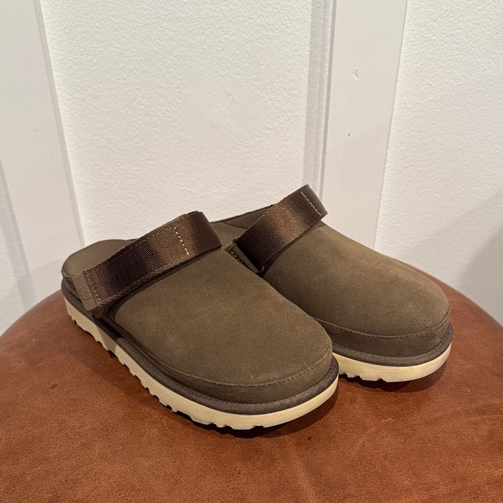 UGG Brown Suede Mules with Cream Sole